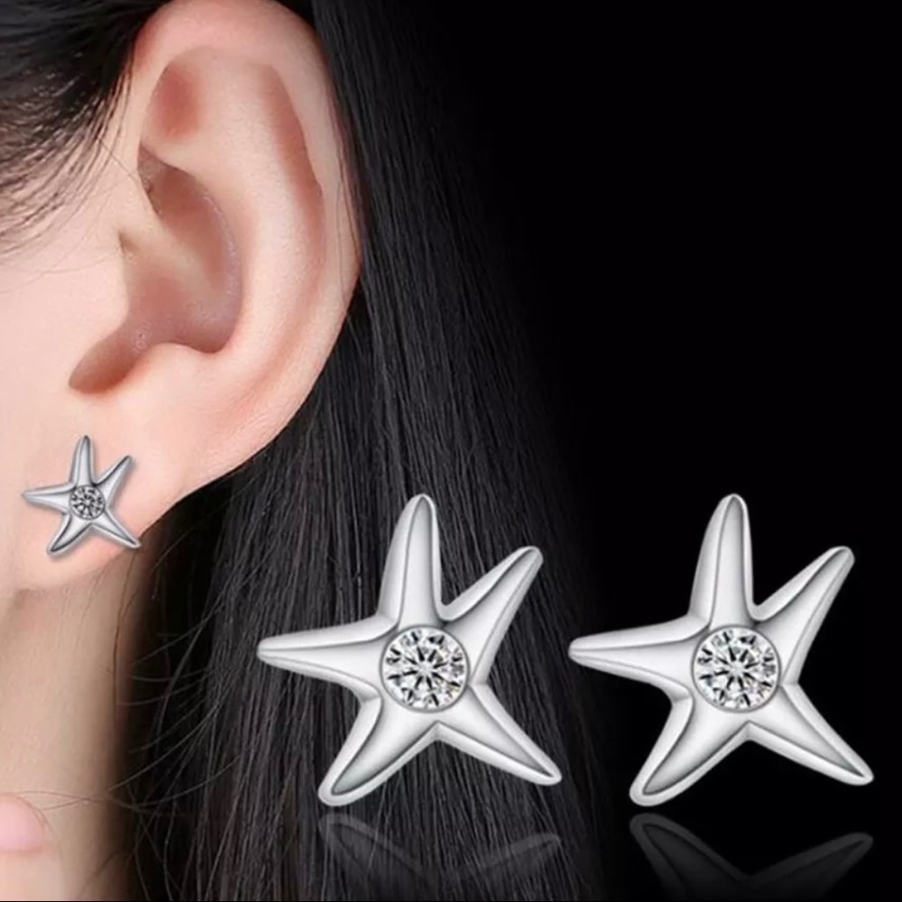 925 Sterling Silver Star Earrings
